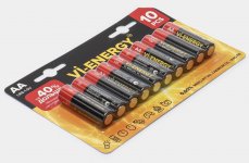 Vi-ENERGY пальчиковые батарейки Ultra Alkaline 1,5V AA 10 штук
