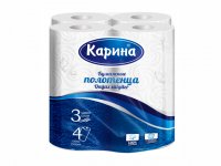 Бумажные полотенца Карина 4 шт 3 слоя белые